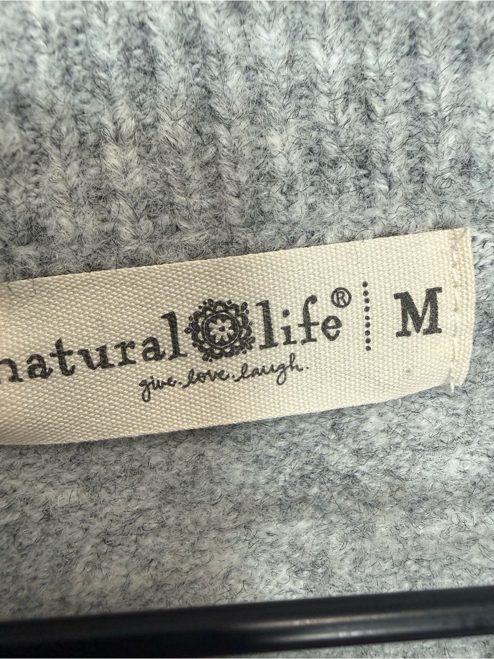 Natural Life Floral Sweater Gray Soft Knit Oversized Cozy Daisy Size Medium - Picture 4 of 6